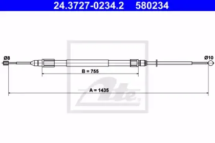 Трос, стояночная тормозная система ATE купить