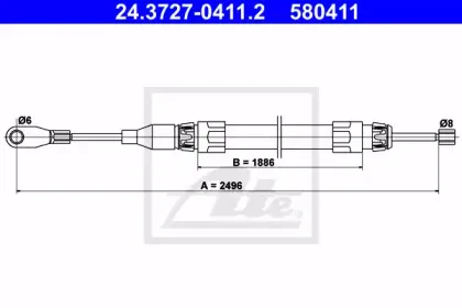 Трос, стояночная тормозная система ATE купить