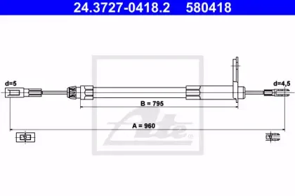 Трос, стояночная тормозная система ATE купить