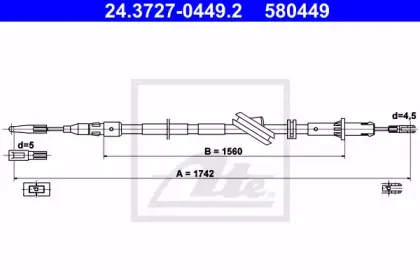 Трос, стояночная тормозная система ATE купить