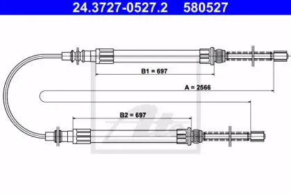 Трос, стояночная тормозная система ATE купить