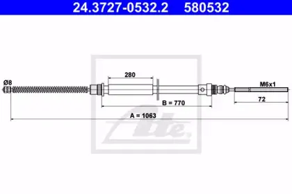 Трос, стояночная тормозная система ATE купить