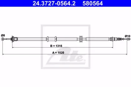 Трос, стояночная тормозная система ATE купить