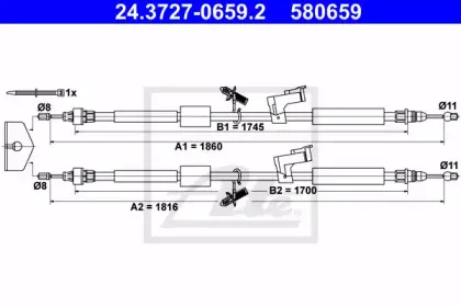 Трос, стояночная тормозная система ATE купить