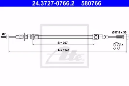 Трос, стояночная тормозная система ATE купить