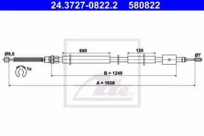 Трос, стояночная тормозная система ATE купить