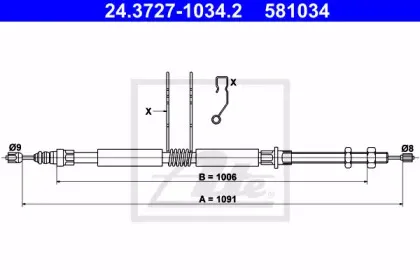 Трос, стояночная тормозная система ATE купить