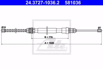 Трос, стояночная тормозная система ATE купить