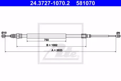 Трос, стояночная тормозная система ATE купить