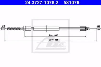 Трос, стояночная тормозная система ATE купить