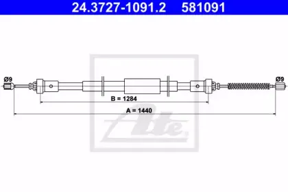 Трос, стояночная тормозная система ATE купить