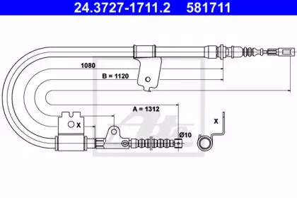 Трос, стояночная тормозная система ATE купить