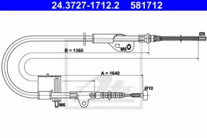 Трос, стояночная тормозная система ATE купить