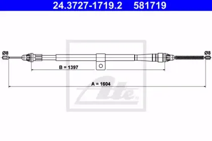 Трос, стояночная тормозная система ATE купить