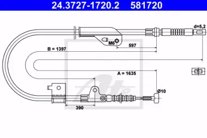 Трос, стояночная тормозная система ATE купить