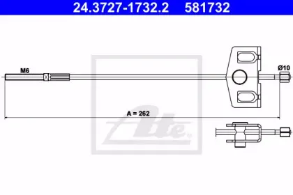 Трос, стояночная тормозная система ATE купить