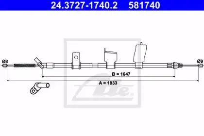 Трос, стояночная тормозная система ATE купить