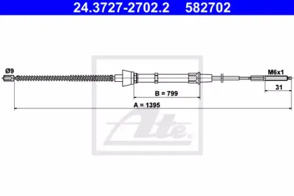 Трос, стояночная тормозная система ATE купить