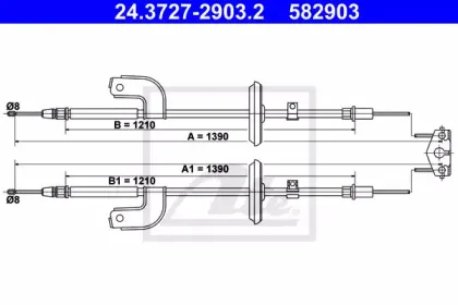 Трос, стояночная тормозная система ATE купить