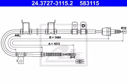Трос, стояночная тормозная система ATE купить