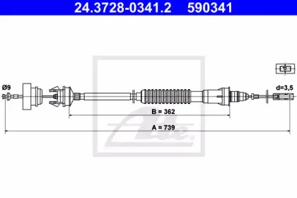 Трос, управление сцеплением ATE купить