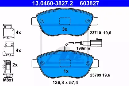 Комплект тормозных колодок, дисковый тормоз ATE купить