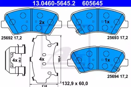 Комплект тормозных колодок, дисковый тормоз ATE купить