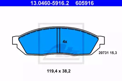 Комплект тормозных колодок, дисковый тормоз ATE купить