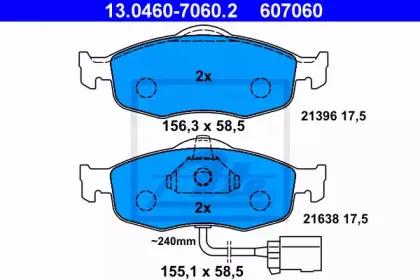 Комплект тормозных колодок, дисковый тормоз ATE купить