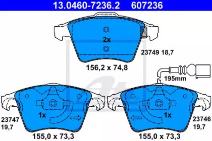 Комплект тормозных колодок, дисковый тормоз ATE купить