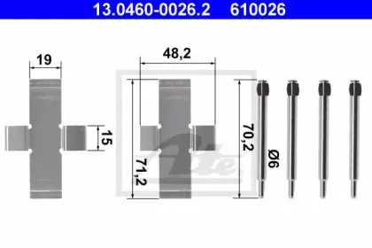 Комплектующие, колодки дискового тормоза ATE купить
