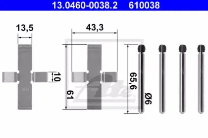 Комплектующие, колодки дискового тормоза ATE купить