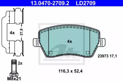 Комплект тормозных колодок, дисковый тормоз ATE купить