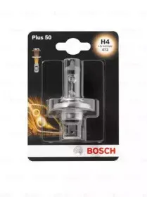 1987301040 BOSCH Лампа H4 12V 60/55W P43T Plus 60 +60% BOSCH купить