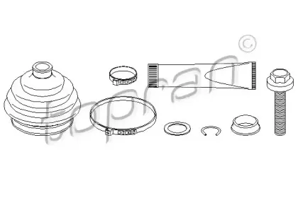 Комплект пылника, приводной вал TOPRAN купить