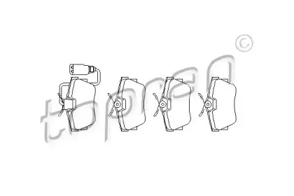 Комплект тормозных колодок, дисковый тормоз TOPRAN купить