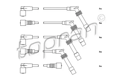 Комплект проводов зажигания TOPRAN купить