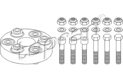 Шарнир, продольный вал TOPRAN купить