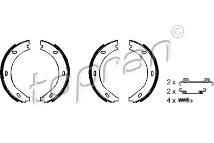 Комплект тормозных колодок, стояночная тормозная система TOPRAN купить
