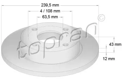 Тормозной диск TOPRAN купить