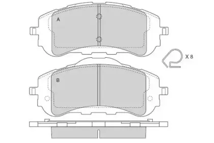 Комплект тормозных колодок, дисковый тормоз E.T.F. купить