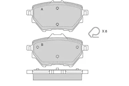Комплект тормозных колодок, дисковый тормоз E.T.F. купить