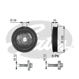 Ременный шкив, коленчатый вал GATES купить