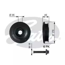 Ременный шкив, коленчатый вал GATES купить