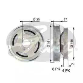 Ременный шкив, коленчатый вал GATES купить