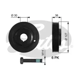 Ременный шкив, коленчатый вал GATES купить