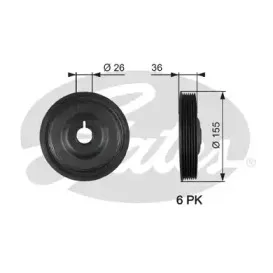 Ременный шкив, коленчатый вал GATES купить