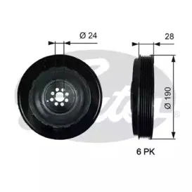 Ременный шкив, коленчатый вал GATES купить