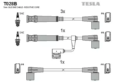 Комплект проводов зажигания TESLA купить