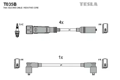 Комплект проводов зажигания TESLA купить